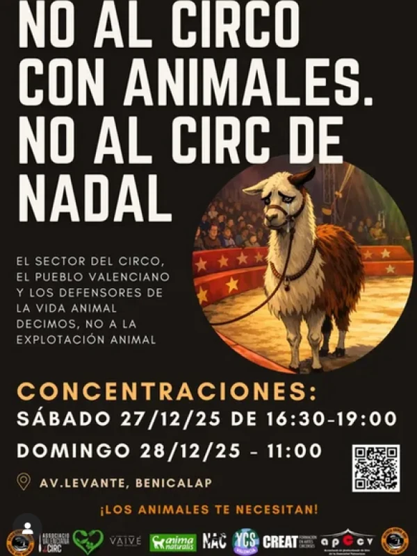 Concentració NO AL CIRC AMB ANIMALS, NO AL CIRC DE NADAL